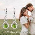 wholesale 925 Sterling Silver Green Turquoise Drop Earrings Platinum Plated Twisted Swirl Jewelry For Women-0-5