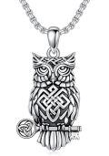 wholesale 925 Sterling Silver Owl Key Pendant Necklace Celtic Knot Design-0-0