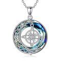 wholesale 925 Sterling Silver Compass Pendant Necklace with Blue Stone and Rope Design - I'd Be Lost Without You Message s for Women Girls-0-0