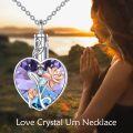 wholesale 925 Sterling Silver Heart Crystal Rose Urn Pendant Keepsake Jewelry with Funnel and Fill Kit-0-2