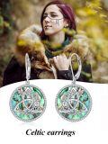 wholesale 925 Sterling Silver Celtic Triquetra Knot Abalone Shell Drop Earrings-0-5