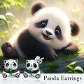 wholesale 925 Sterling Silver Panda Stud Earrings for Women Hypoallergenic Animal s-0-2