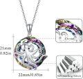 wholesale 925 Sterling Silver Austrian Crystal Octopus Pendant Necklace - Rainbow Multi-Color Stone Jewelry for Women Girls Gift 45cm Chain Length-0-5