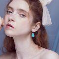 wholesale 925 Sterling Silver Natural Turquoise Earrings for Women, Boho Geometric Drop Dangle Western Gift-0-1