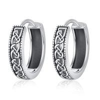 wholesale 925 Sterling Silver Celtic Knot Hoop Huggie Earrings  for Men & Women-Celtic Knot-A