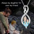wholesale Sterling Silver Birthstone Infinity Heart Pendant Father Daughter Gift-0-1