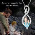 wholesale 925 Sterling Silver Birthstone Infinity Heart Pendant Father Daughter Gift-0-1