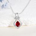 wholesale 925 Sterling Silver Daisy Pendant With Orange Gemstone-0-1
