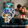 wholesale 925 Sterling Silver Blue Flower Heart Pendant Necklace with Engraved Message You Are My Sunshine - Gifts for Her-0-1