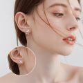 wholesale 925 Sterling Silver White Gold Plated Cute French Bulldog Drop Earrings Pink Enamel-0-2