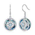 TOUPOP Sterling Silver Crystal Compass Dangle Earrings Birthday Gift For Women-0-0