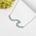 wholesale Gold 925 Sterling Silver Ocean Wave Pendant Necklaces Minimalist Chain Beach  for Women-0-29