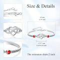 wholesale Sterling Silver Adjustable Infinity Heart Bangle for Women-0-25