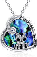 wholesale 925 Sterling Silver Cute Cat Animal Charm Pendant Necklace for Women -0-0