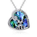 wholesale 925 Sterling Silver Abalone Shell I Love You Forever Raccoon Pendant Necklace for Women-0-0