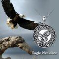 TOUPOP Sterling Silver Stone Olive Wreath Peace Pendant Necklace Unisex Punk Antique-0-1