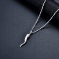 wholesale 925 Sterling Silver Italian Horn Pendant Necklace - Good Luck Charm s for Men & Women-0-2