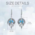 wholesale 925 Sterling Silver & Blue Opal Leaf Earrings – Inverted Teardrop Design, Hypoallergenic, Gift for Her-0-4