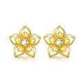 wholesale 14K Solid Floral Diamond Stud Earrings - Elegant s for Women-0-0