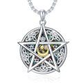 wholesale 925 Sterling Silver Celtic Knot Triple Moon Goddess Star Pendant Necklace-0-0