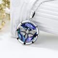 wholesale 925 Sterling Silver Butterfly Abalone Shell Pendant Necklace-0-1