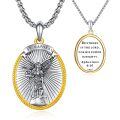 wholesale 925 Sterling Silver St Raphael Guardian Angel Pendant with Bible Verse Ephesians 6:10 - Religious Gift for Men and Boys-0-0