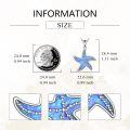 wholesale 925 Sterling Silver Starfish Blue Opal Pendant Necklace Beach s for Women-0-3