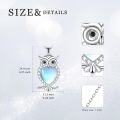 wholesale 925 Sterling Silver Red Crystal Heart Owl Pendant Necklace-0-9