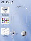 wholesale  Sterling Silver Daisy Heart Birthstone Necklace for Women -0-4