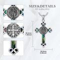wholesale 925 Sterling Silver Cross Pendant with Abalone Shell and Religious Figures - Perfect Gift for Women & Men-0-4