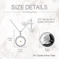 wholesale 925 Sterling Silver Circle Pendant Necklace with Cross Charm and Brown Stone Dainty Religious Jewelry for Women Gifts-0-3