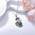 wholesale 925 Sterling Silver Mushroom and Mossy Stone Pendant Necklace for Women - Witchcraft & Pagan Jewelry-0-2