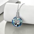 wholesale 925 Sterling Silver Origami Panda Cremation Urn Necklace for Women Wife Mom - I Love You to the Moon and Back Pendant Jewelry-0-2