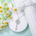 wholesale Sterling Silver Diamond Birth Flower Key Necklace for Women-0-38