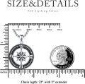 wholesale 925 Sterling Silver  Compass Pendant for Men - Nautical Jewelry with Chain (22) -0-3