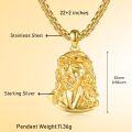 wholesale Gold 925 Sterling Silver Jesus Head Pendant Necklace for Men & Women Religious s-0-4