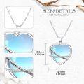 wholesale 925 Sterling Silver Heart-Shaped Love Message Moonstone & Turquoise Pendant Necklace-0-2