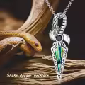 wholesale 925 Sterling Silver Pendant Necklaces Wholesale with Abalone Shell and Black Stone in Gothic Style Sword Design-0-3