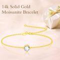 wholesale 14K Gold Round Cut Moissanite Solitaire Chain Bracelet for Women-0-2