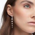 wholesale 925 Sterling Silver White Pearl Drop Earrings with Cubic Zirconia Accents for Women-0-4