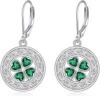 wholesale  Sterling Silver Gemstone Dangle Earrings for Women Jewelry Gifts ( chars)-Clover