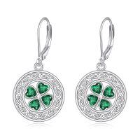 wholesale  Sterling Silver Gemstone Dangle Earrings for Women Jewelry Gifts ( chars)-Clover