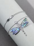 wholesale 925 Sterling Silver Abalone Shell Inlay Dragonfly Pendant Necklace for Women-0-2