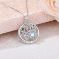 wholesale 925 Sterling Silver Moonstone Tree of Life Family Tree Pendant Necklaces Gifts for Women-0-1