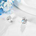 wholesale 925 Sterling Silver Moonstone Cat Stud Earrings - Valentines Day Gifts for Her-0-3