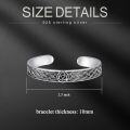wholesale 925 Sterling Silver Metal Celtic Knot Design Adjustable Cuff Bracelet for Men & Women-0-4