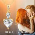 wholesale 14K Gold Teardrop & Heart Shape Cubic Zirconia Pendant Necklace Elegant s for Her-0-5