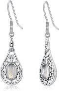 wholesale 925 Sterling Silver Teardrop Moonstone Dangle Earrings Gemstone s for Women Girls-0-0