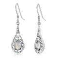 wholesale 925 Sterling Silver Teardrop Moonstone Dangle Earrings Gemstone s for Women Girls-0-0