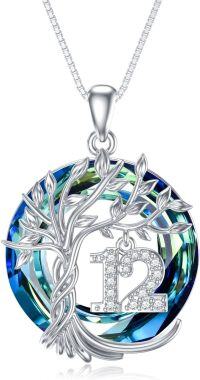 wholesale TOUPOP Christmas Gifts For Women 12th Birthday Gifts For Women 12 Year Old Birthday Gifts S925 Sterling Silver With Blue Crystal -undefined